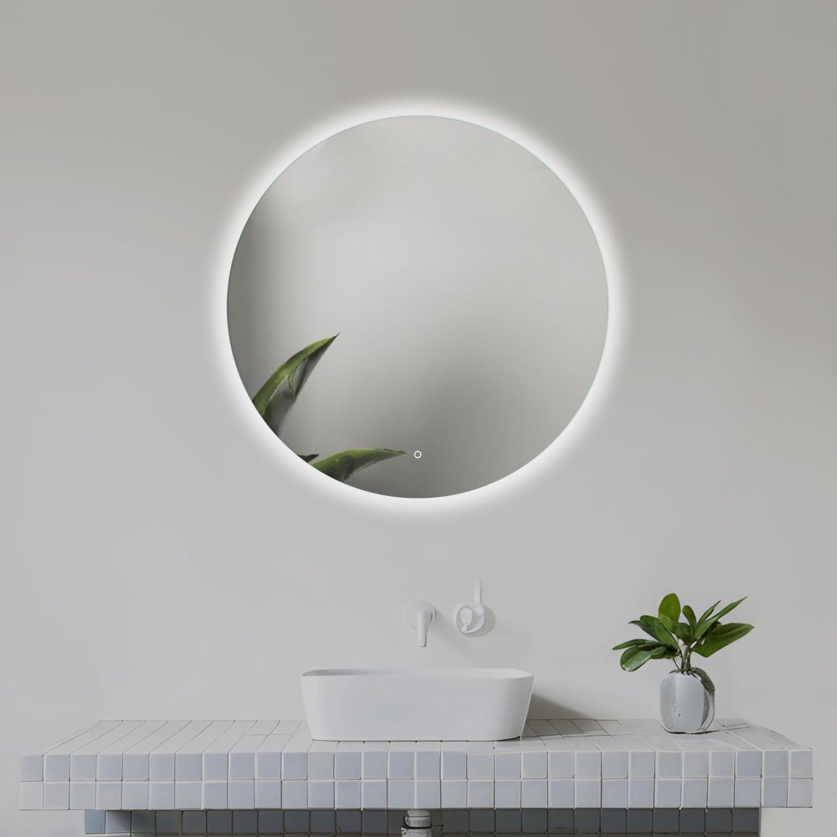 Ronde Badkamerspiegel LED 50 cm - Achterverlichting - Stijlvol Design - Perfect voor uw Badkamer - SnelShoppen