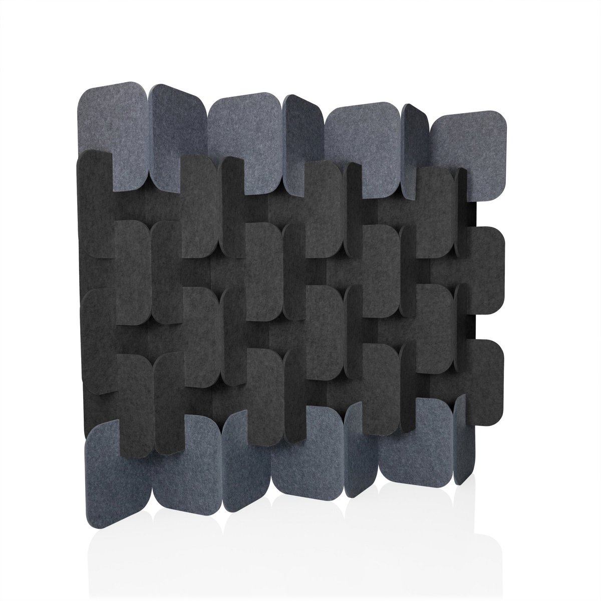 Akoestische scheidingswand FLEXMIUT PLUG PET set van 6 163x170x25cm grijs/donkergrijs hjh OFFICE