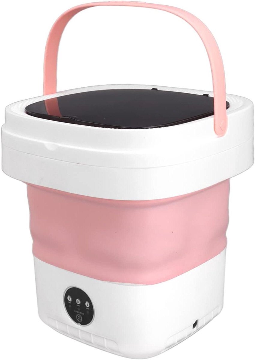 Draagbare Mini Wasmachine Opvouwbare Wasmachine Emmer Snel Wasgoed Drogen Zachte Drogingfunctie 75 Liter Roze