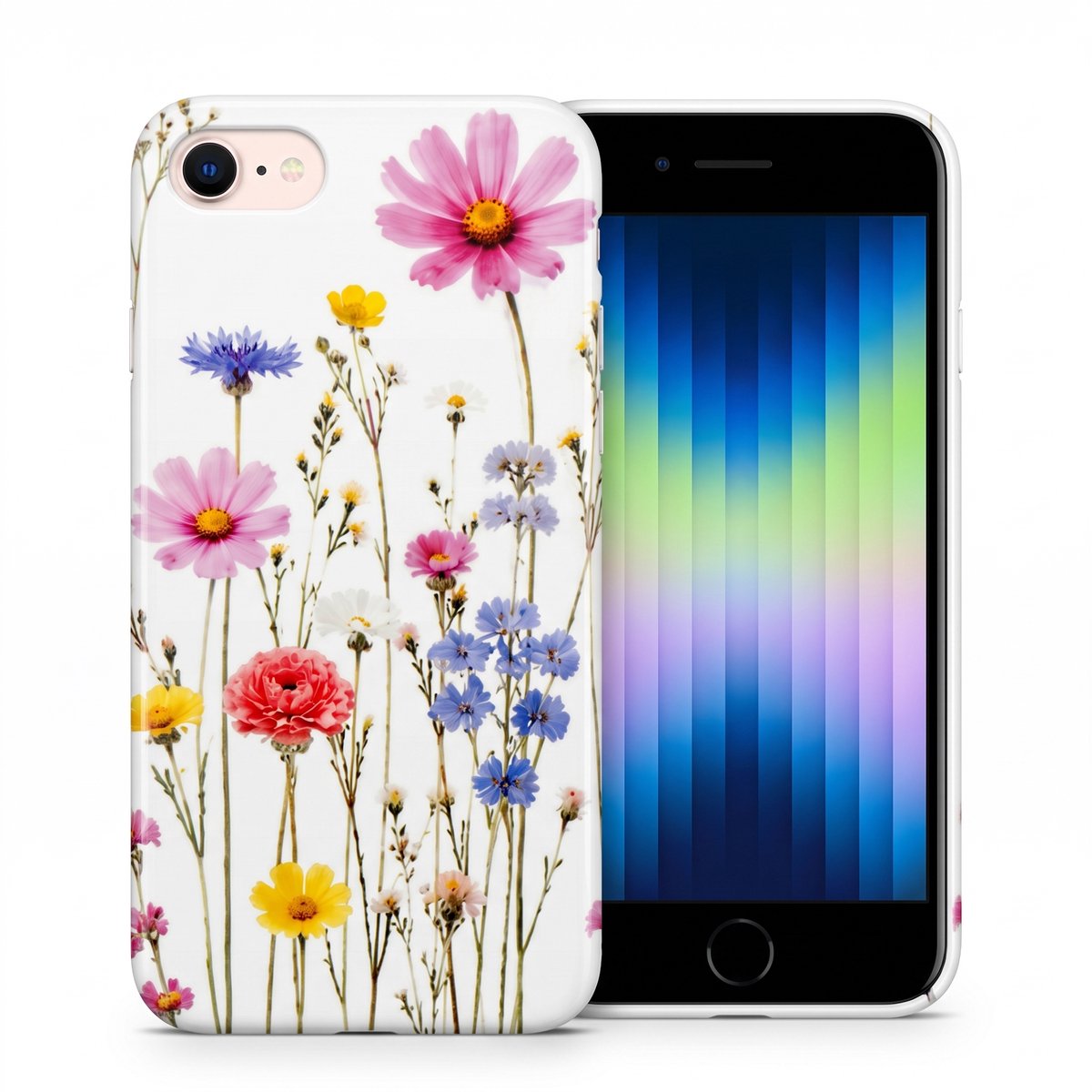 Hoesje geschikt voor iPhone SE 2022 / SE 2020 / 8 / 7 – Wild Bloemen – Exclusief Design – Polycarbonaat – Floral