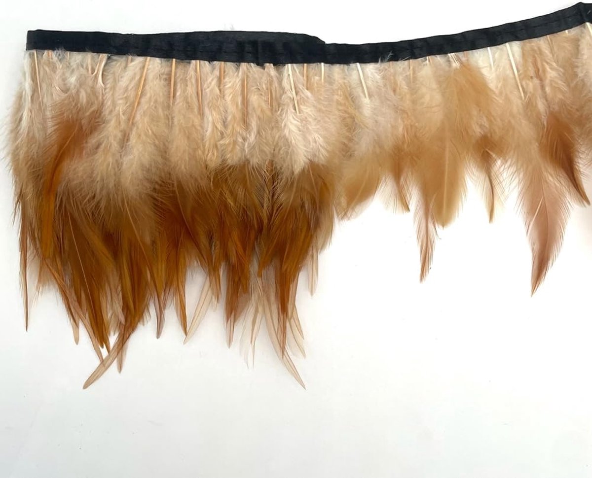 2 yards haan hackle veer trim jurk decoratie (natuurlijk 4)