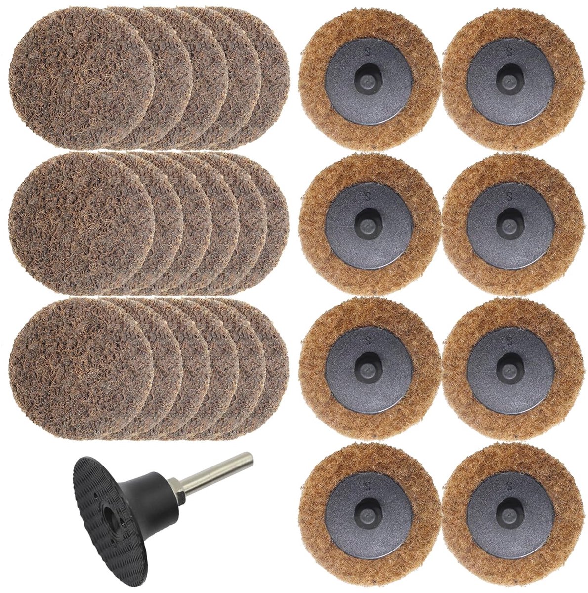 25 St Surface Conditioning Schuurschijf Grof 50 mm met Schacht | 50mm Rechte Slijper, 6,35mm Schacht, Nylon Schuurschijf, Vliesschijf Snelwisselschijf, Roest Metaal Staal Ijzer, DGTAA27C1