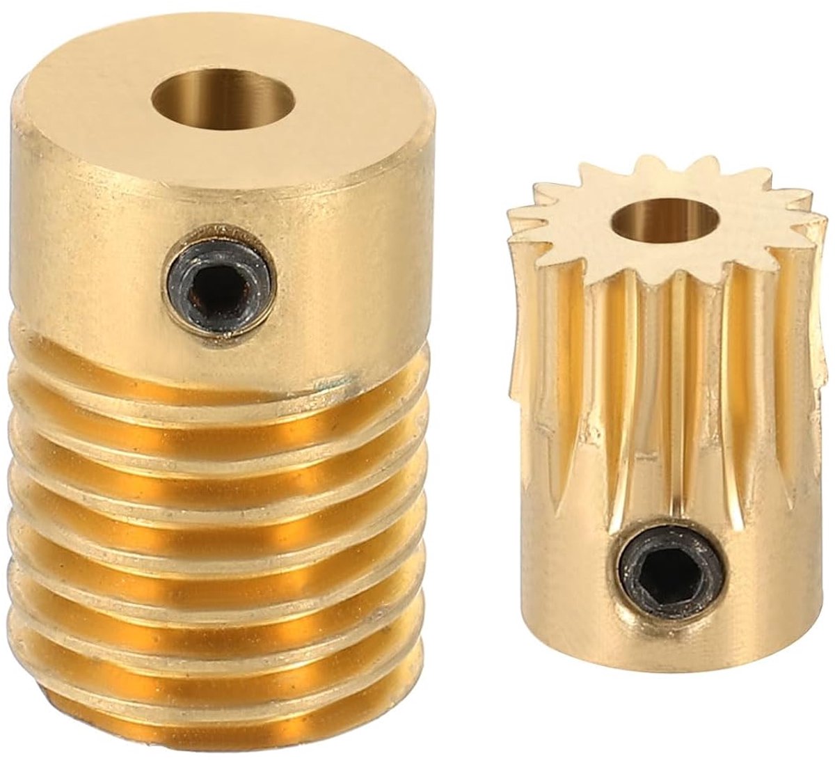 Wormset 15T 0,5 module 15:1 overbrengingsverhouding rechtsloop aandrijfaandrijving wiel reduceerversnellingsbak deel (messing tandwiel-3 mm boring messing stang 4 mm boring)