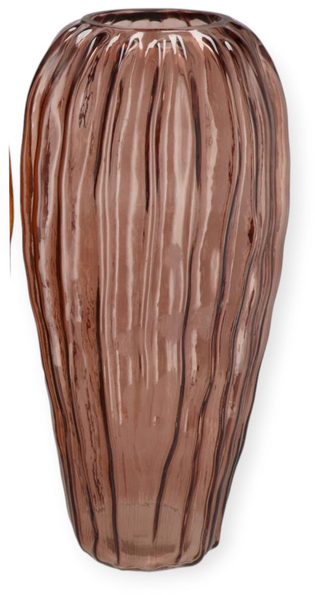 Daan Kromhout - Vaas - Bloemenvaas - Glas - Bruin - Structure - 13x28cm
