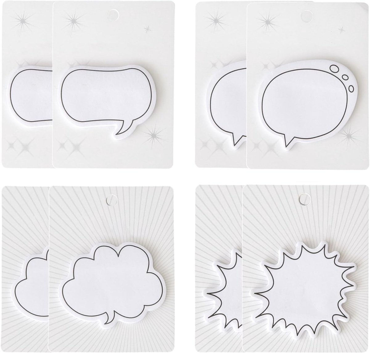 240 stuks Bubble Sticky Notes Sticky Notes Set, leuke Bubble Notes in verschillende gespreksvormen, geschikt voor kantoor, vergadering, notities (4 stijlen)