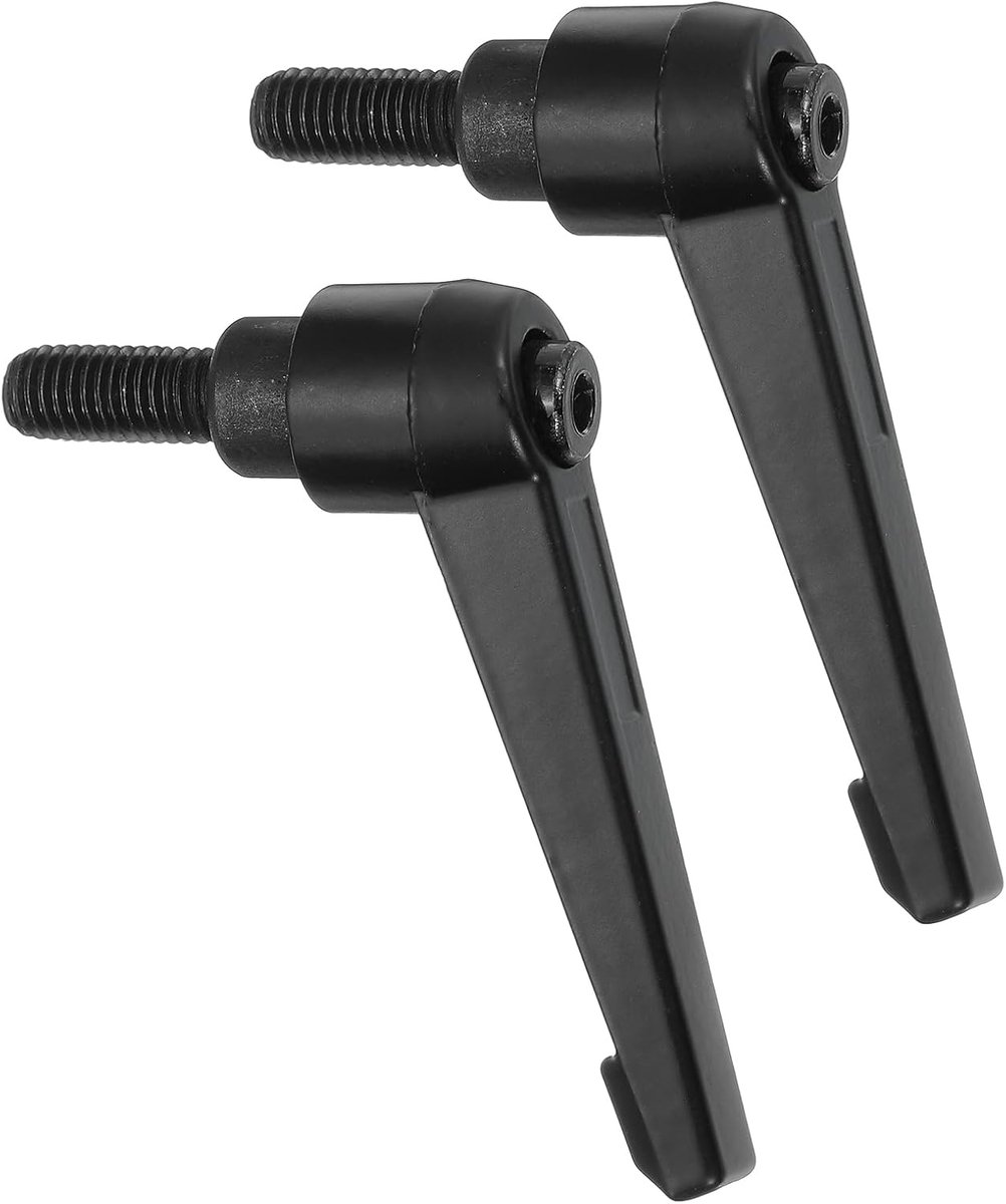 2 stuks M8 x 16 mm instelbare knoppen handvat mannelijke schroefdraad drukknop ratels snelspannende draaibouten voor draaibanken, zwart