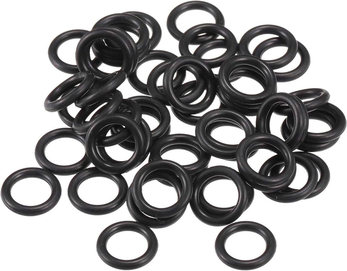 50 stuks 6 mm ID x 1,5 mm CS universele auto O-ring afdichting - auto - kraan reparatie vrachtwagen SUV aanhanger buis afdichting waterdicht - NBR rubber zwart