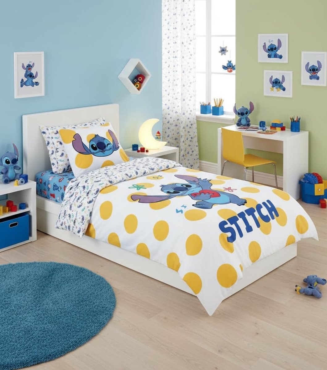 Dekbedovertrek 140x200 cm - Omkeerbaar - 100% Katoen - Zacht kinderbeddengoedset - SnelShoppen