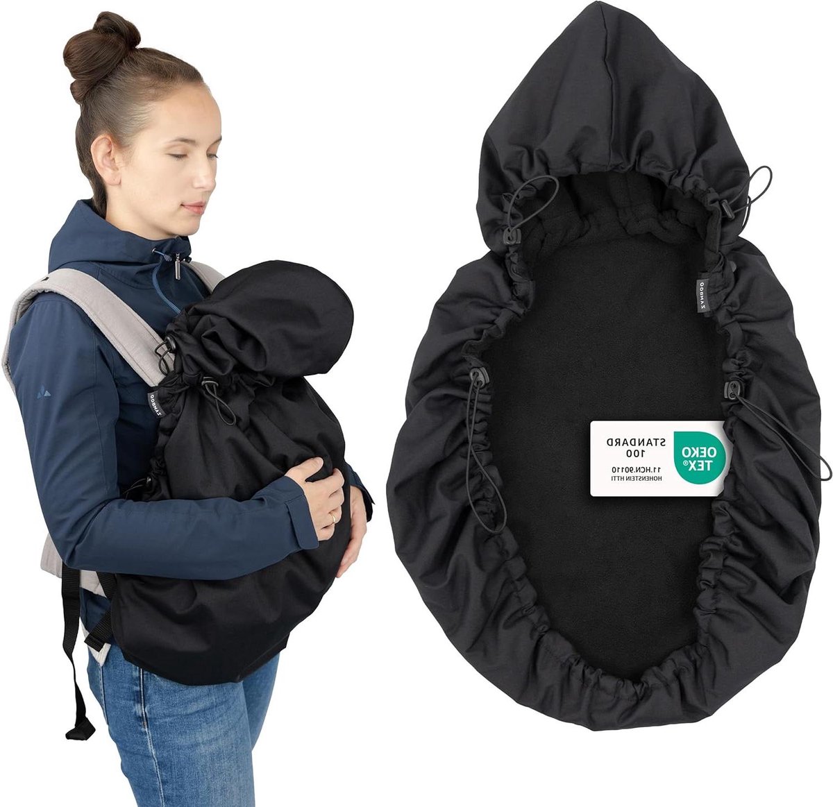 Babydraagcape - Draagdeken Baby - Baby Warm Houden - Waterdicht en Winddicht - Universeel - Zwart