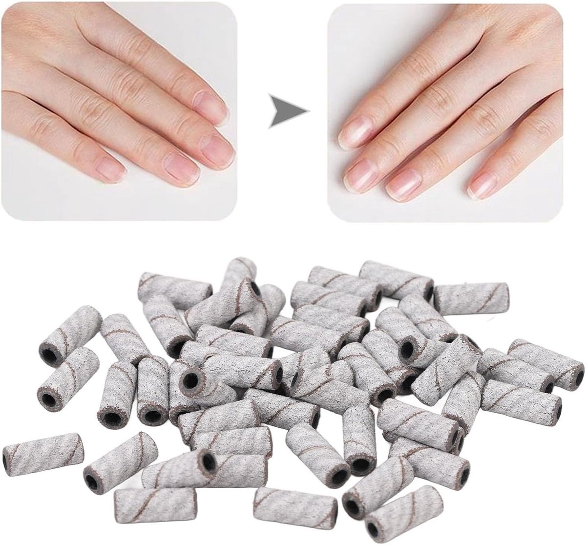 240 Grit Nail Art Sanding Bands 100 Stks Nageloefening Sanding Doppen Manicure Polijsten Slijpbanden voor Nagelverzorging met Duurzaam Zandmateriaal