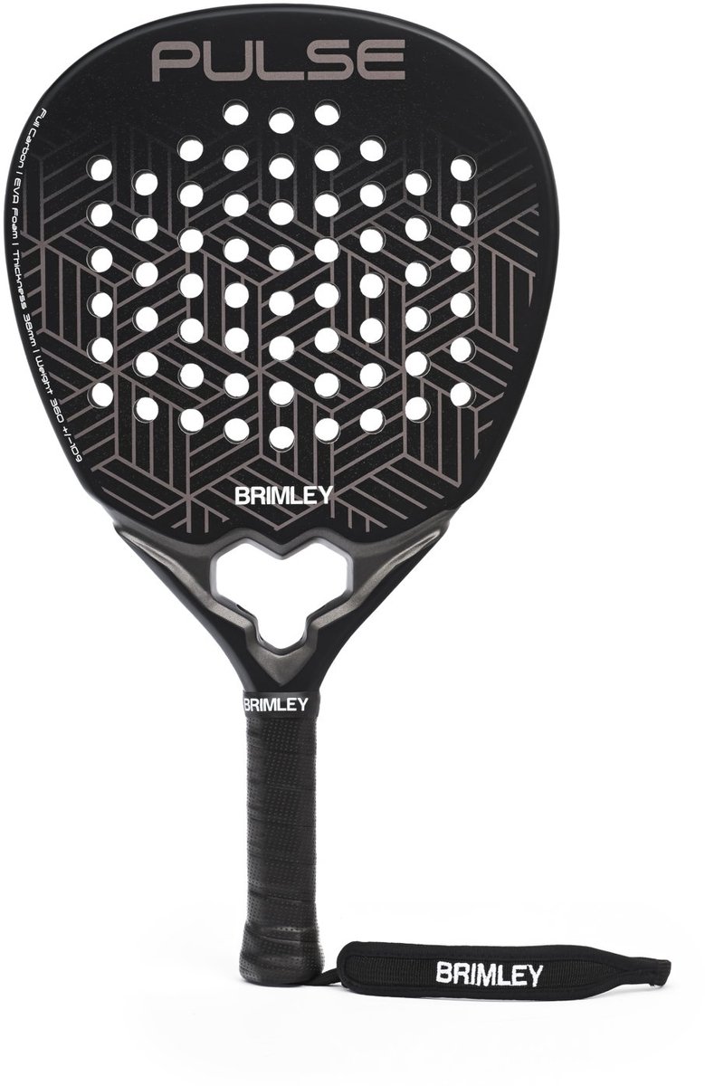 Brimley PULSE Padel racket - Gemaakt van Carbon - Ruw sandcoated blad - Druppelvormig