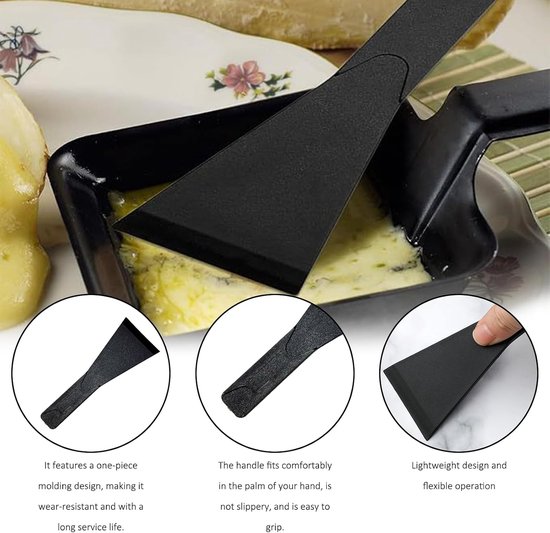 Spatels, raclette-schuiver, racletteschraper kunststof, gourmet-accessoires, gourmet planken en fondue, keukengerei voor pannen en braadpannen, robuust en hittebestendig — afbeelding 2