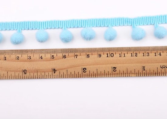 12 mm, om te knutselen, decoratielint met pompons, ballen, pompons, franjes, sierband, decoratieve boord, naai-accessoires voor doe-het-zelf knutselen, kleding, kostuums, naaien, — afbeelding 5
