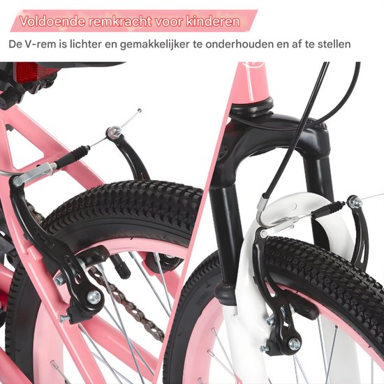 Mountainbike - Voor kinderen / jongens en meisjes - Voorverende vork / kinderfiets - Roze / 61 cm — afbeelding 4