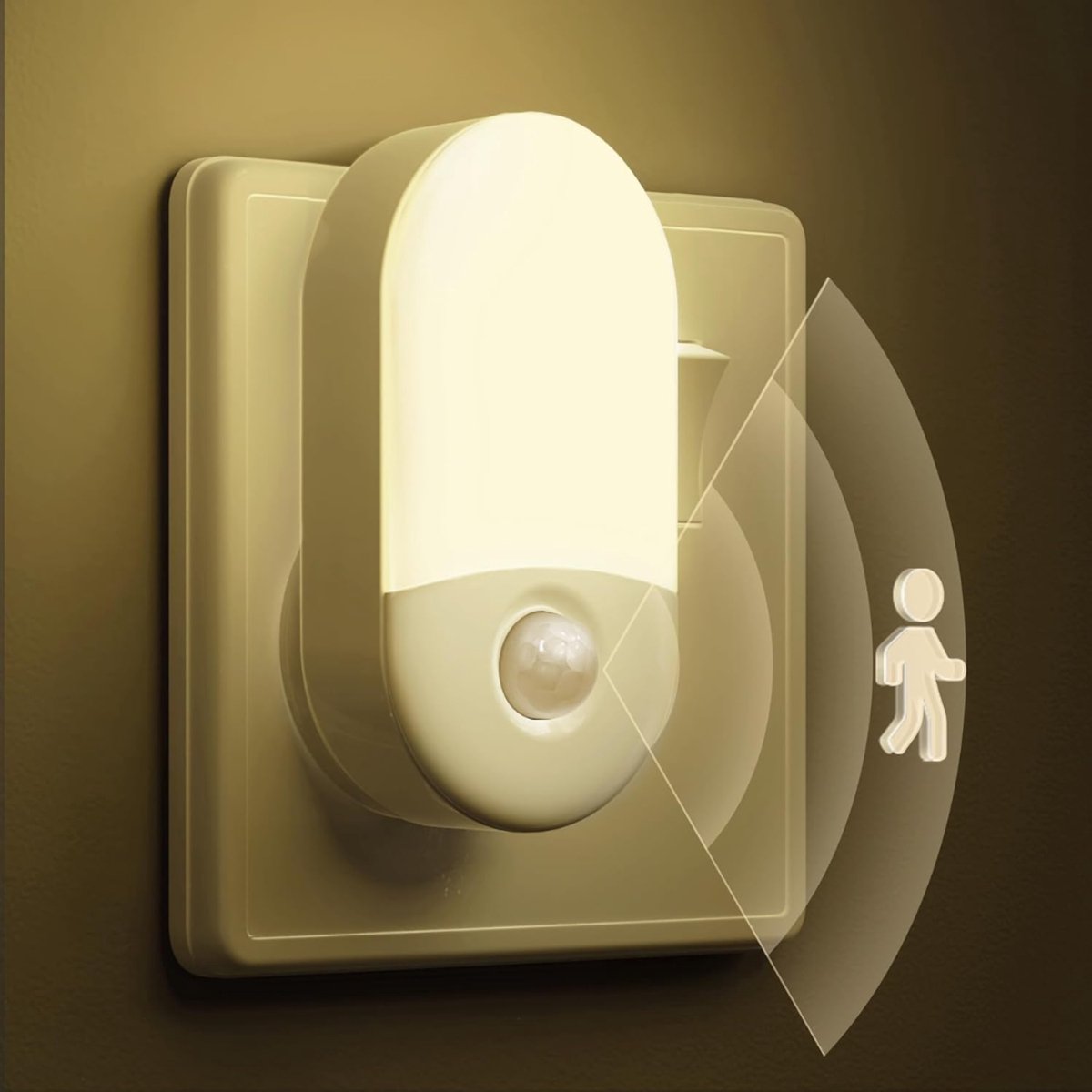 ZRNS® Nachtlampje Stopcontact - Stopcontactlampje - Bedlamp Slaapkamer - Instelbare Helderheid - Met Bewegingssensor