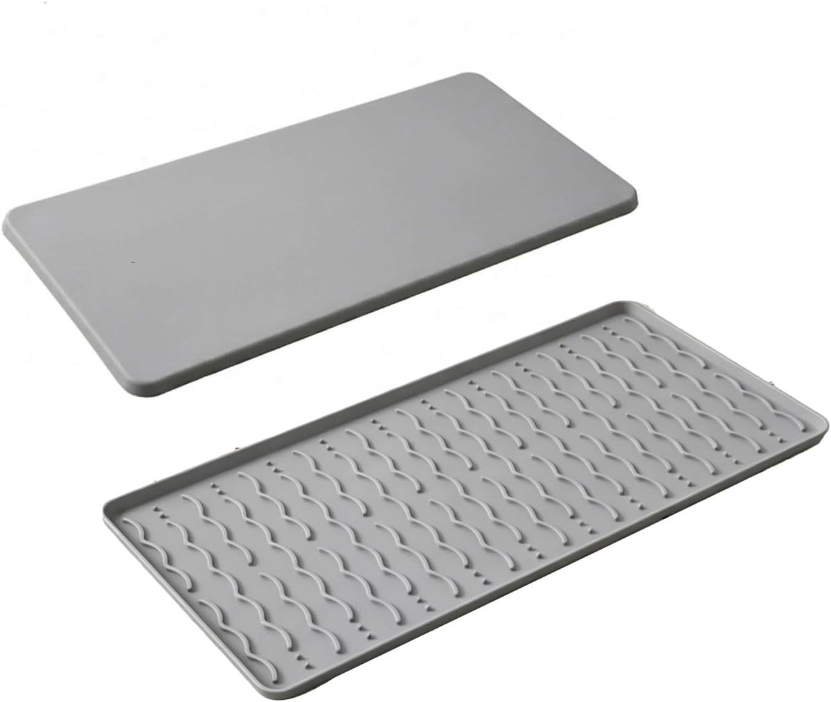 Afdruipmat koffiezetapparaat 19*40 grijs siliconen mat afdruiprek servies klein afdruipmat gootsteen onderlegger koffiemachine afdruipmat siliconen afdruipmat servies zeefdrager accessoires