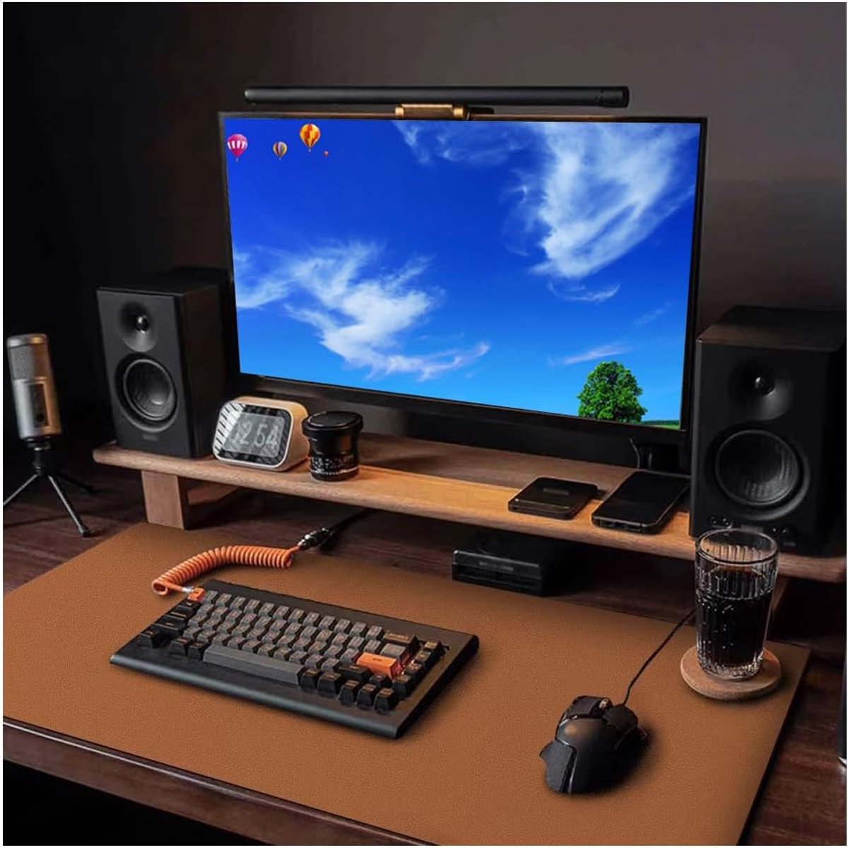 Bureauonderlegger, bureaumat, antislip, voor games, werk en studie, bruin, 40 x 80 cm