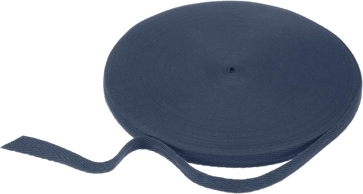 Katoenen keperbinding, 9,5 m, 15,5 m, visgraatlint, rol, biasband voor doe-het-zelf handwerk, naaien, geschenkverpakking, donkerblauw