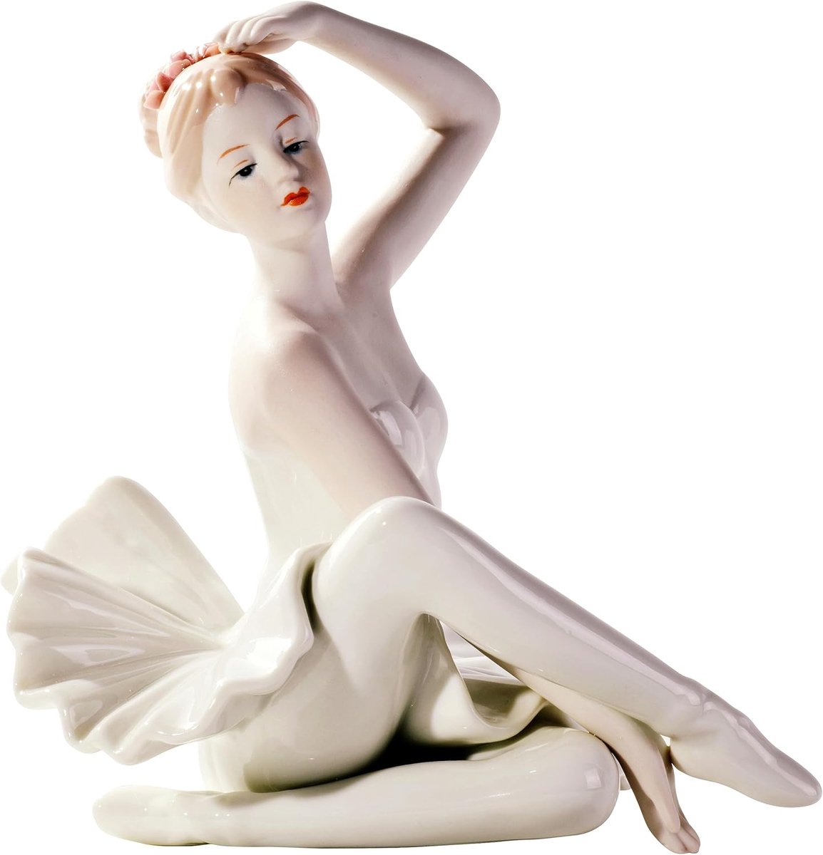 Porseleinen Ballet Beeldjes Geshouwd Standbeeld Handwerk Kunstartikelen Sculptuur Woondecoratie (Ornament, Decoratie, Cadeau) (C)