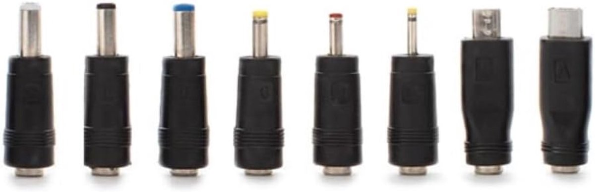 Set met 8 universele pluggen, voor 5.5 x 2.1 mm DC-stekker