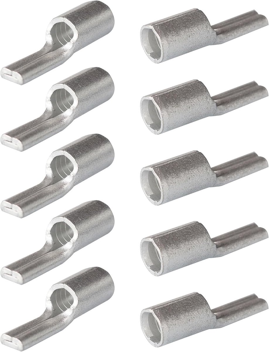10 stuks 16 mm² pin-kabelschoenen, ongeïsoleerde vertinde koperen krimpconnectoren voor elektrotechniek