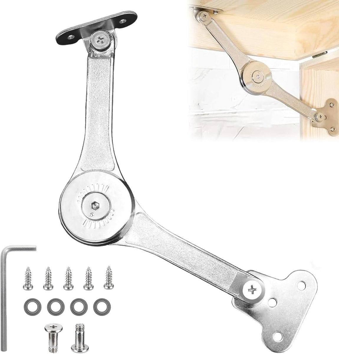 Scharnieren, Deksel Ondersteuning Scharnier, Heavy Duty Deksel Ondersteuning, Klephouder, Klepsteun, Dekselsteun, Klapscharnier Voor Keuken, Deur, Kasten, Speelgoedkisten