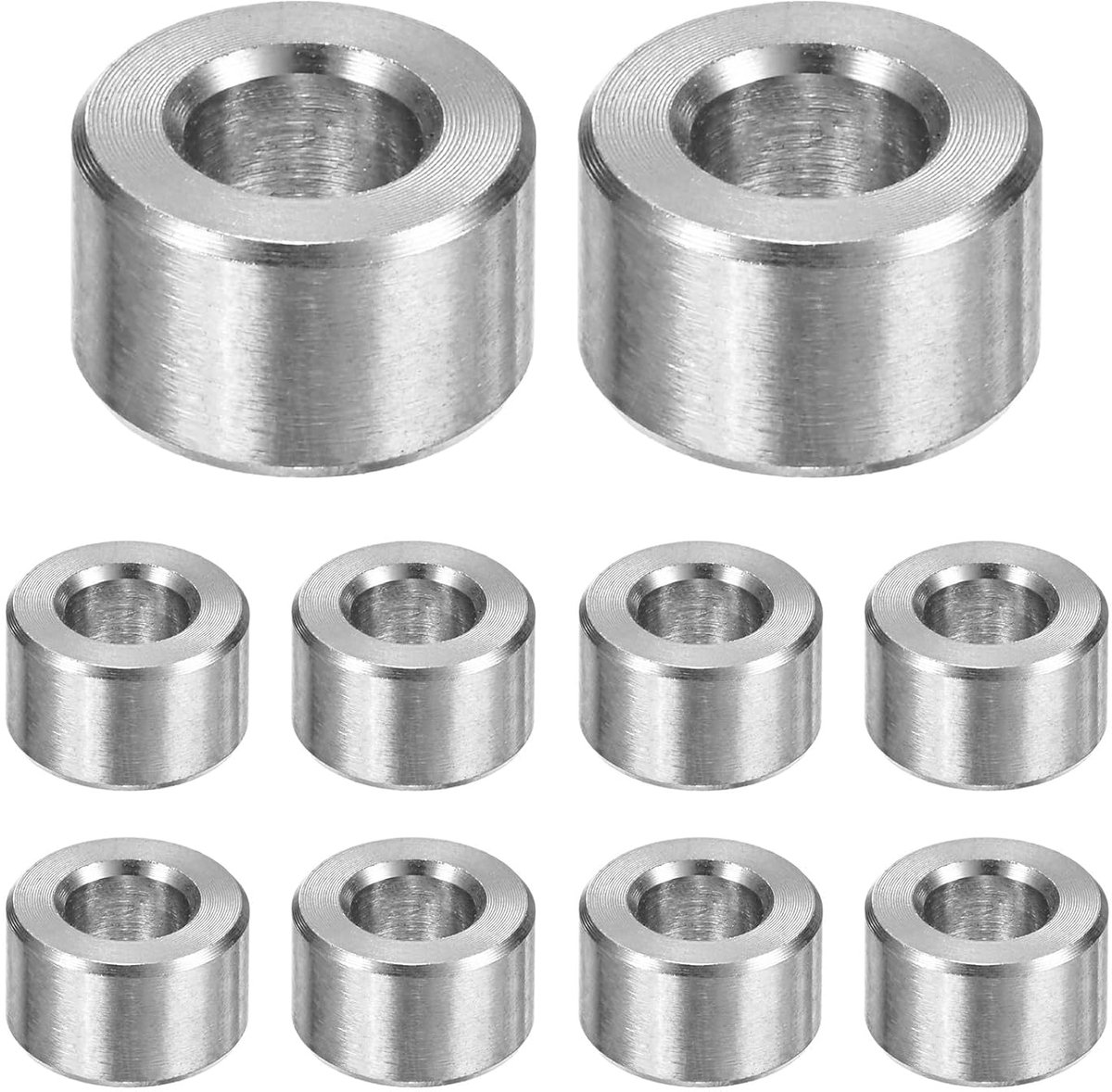 METERXITY 10 STKS M5 304 Rvs Spacers 5mm ID x 10mm OD x 6mm l Metalen Schroef Standoff Bus Plain Finish Ronde Spacer 304 Rvs voor Schroeven Bouten Zilver