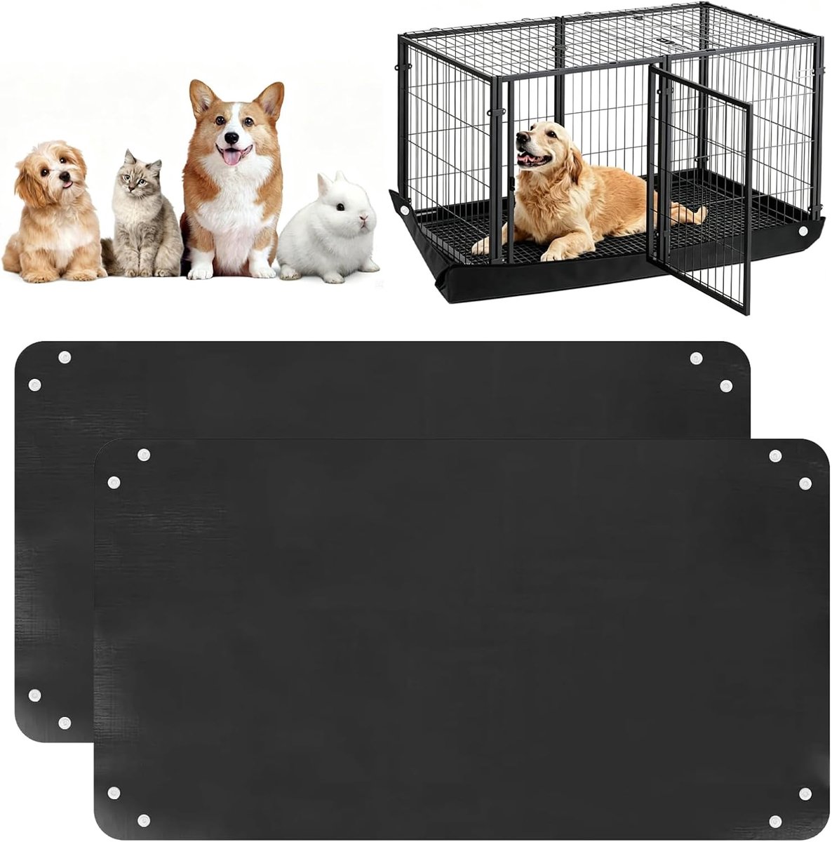 2 stuks waterdichte huisdier looproostermat, 150x100cm kooionderlegger voor cavia's, wasbare huisdieronderlegger, herbruikbare basis voor konijnen, cavia's, hamsters