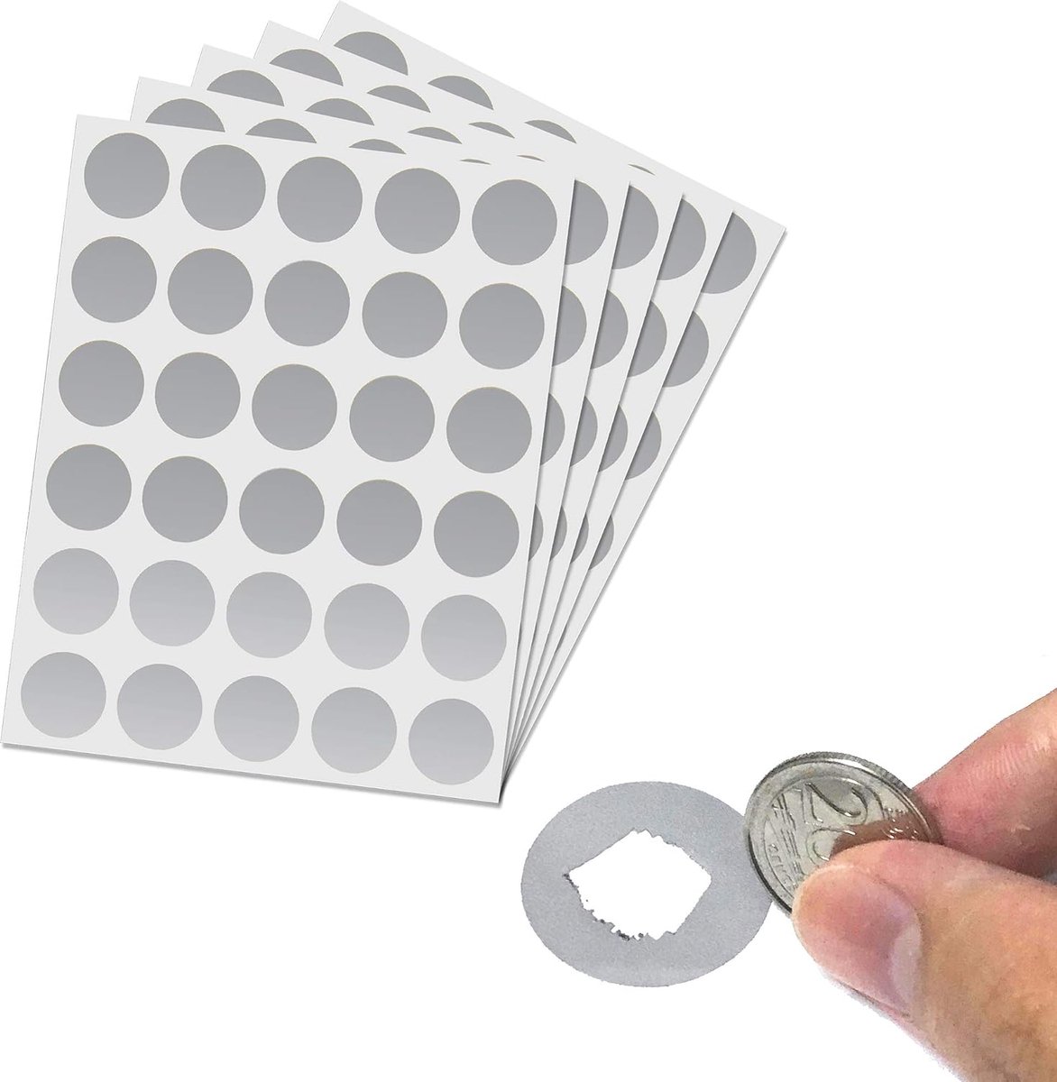 150 Stuks, 25mm - Kras Stickers Scratch off Krasstickers, Ronde Cirkel Zilver | Scratch Off Stickers