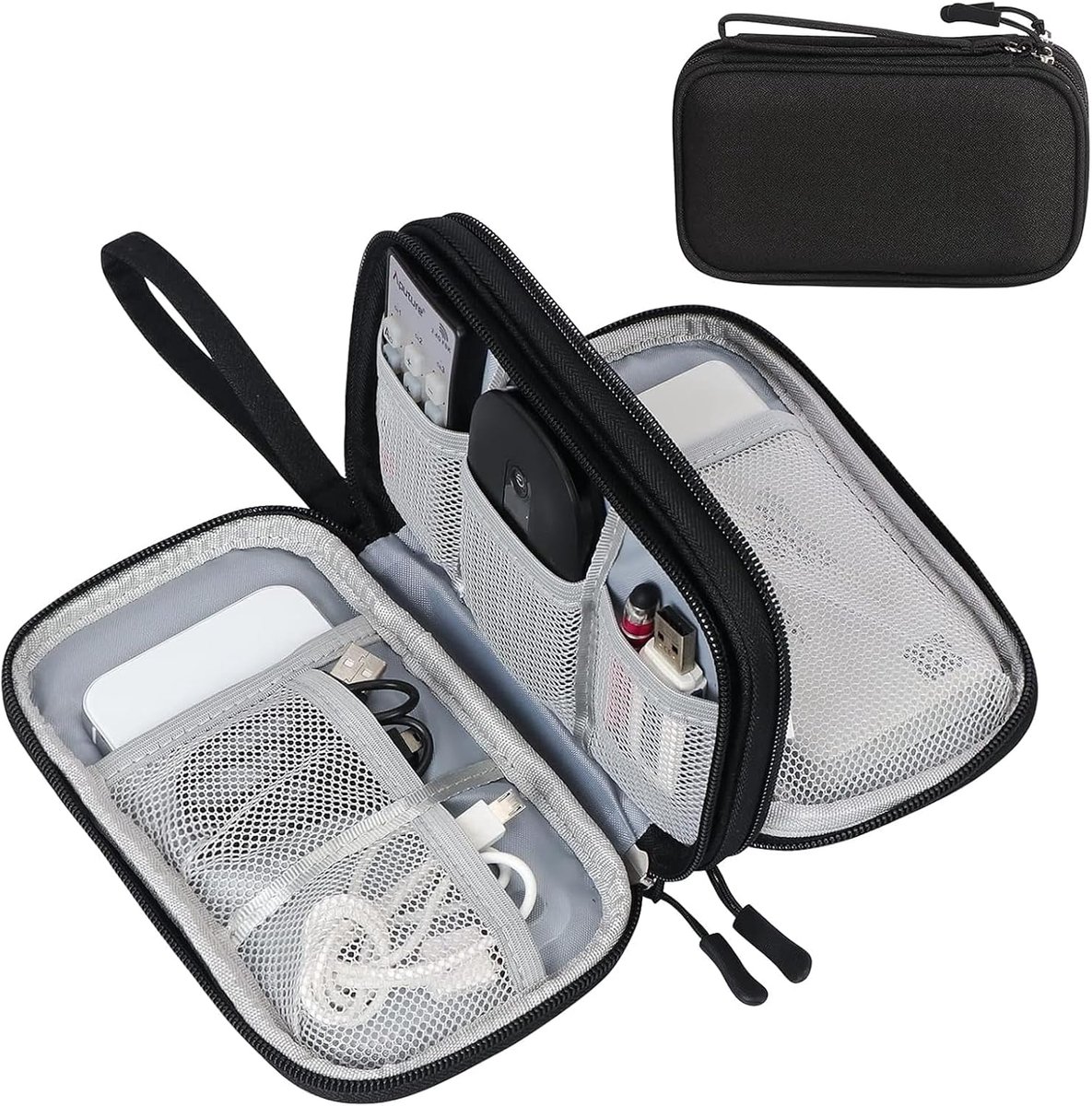 tas, organizer, kabeltas, universele reiskabel, elektronica, accessoires, oplaadkabel voor mobiele telefoon, elektronica-accessoires, organizer, dubbellaags reizen, elektronica