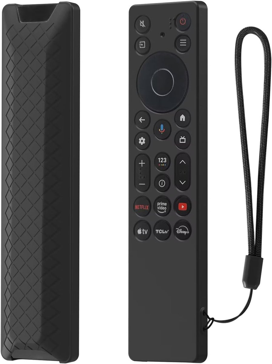 Hoes compatibel met TCL RC923A / TCL RC813A, anti-drop en anti-botsing, flexibele siliconen afstandsbediening beschermhoes. Zwart