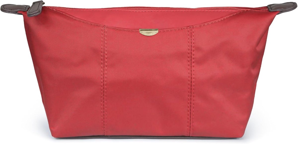 toilettas van textiel, waterdicht, cosmeticatas voor op reis, Rode pennenzak, 28 x 15 x 7 cm, Luxe
