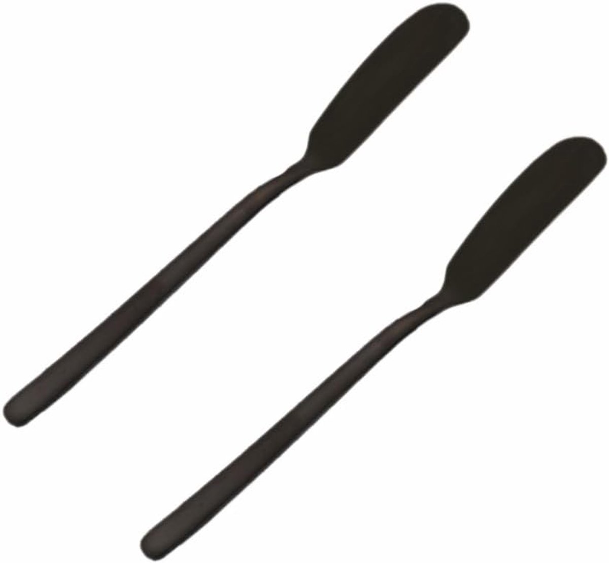 6 Stuks Roestvrij Stalen Botermes - 16,5 cm × 1,8 cm Lange Handgreep Tafelmes, Kaasmessenset, Ontbijtmes Voor Kaas, Taarten, Brood, Dessert - Zwart