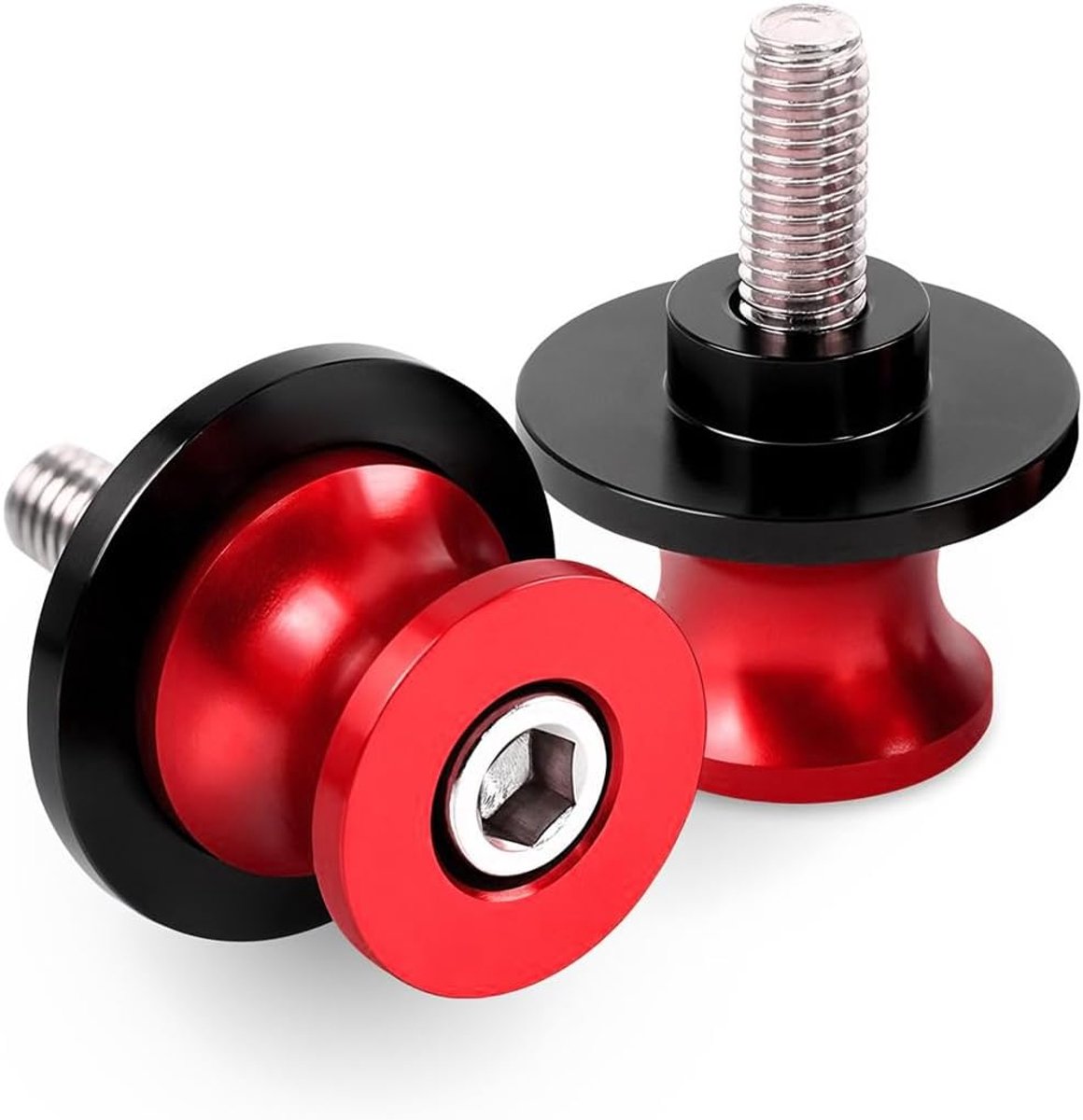 2 Stuks Motorfiets Oscillerende Arm Spoelen Sliders, Motorfiets 8 mm CNC Diabolos Schommelarmhouder, Aluminium CNC Swing Spool Sliders Arm Swingarm Spoelen, CNC Bescherming Motorfiets Accessoires