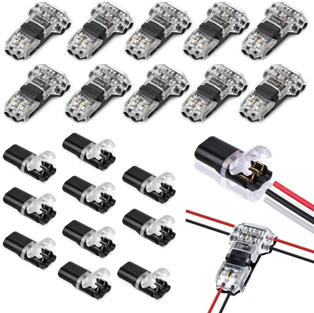 2-polige kabelconnector, T-connector 2-polig,