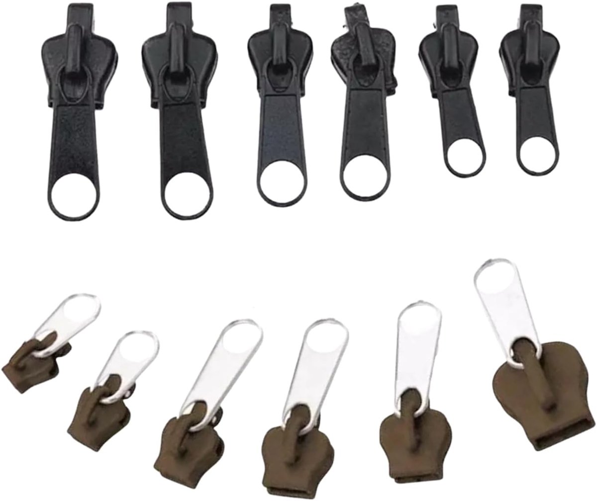 12 stuks ritssluiting reparatieset afneembare rits trekfixer reparatieset ritssluiting universeel voor kleding rugzak bagage slaapzak