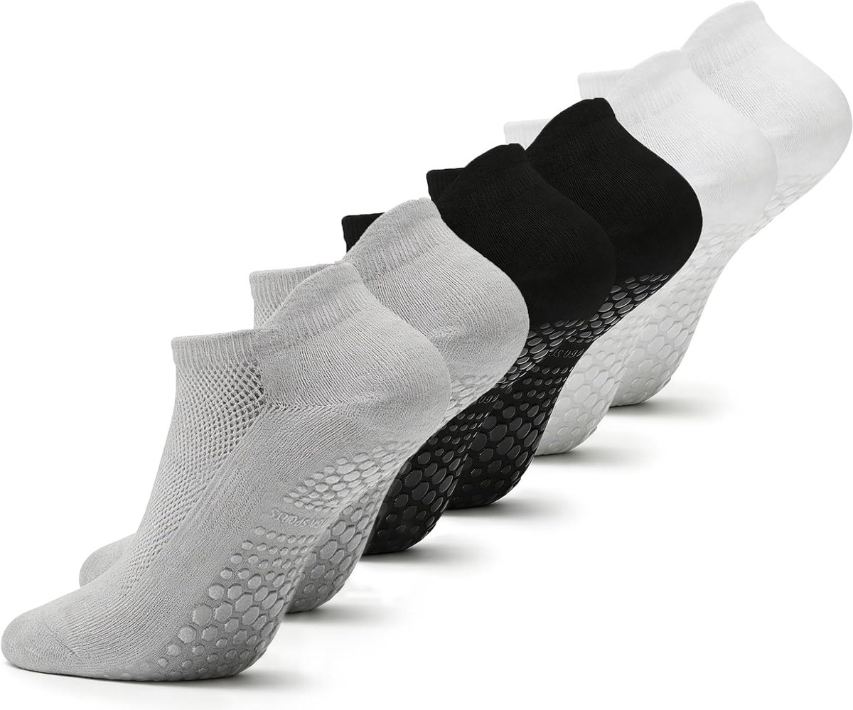 Sokken, yoga-gripsokken voor dames, antislip yogasokken van ademend katoen voor ballet, pilates, ziekenhuis, thuis en barre-training