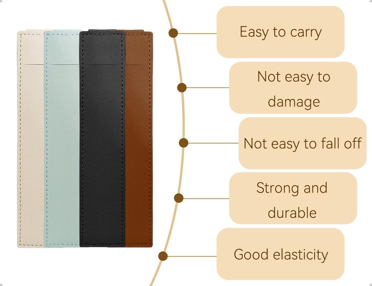 Set van 4 pennenhouders, notitieboeken, herbruikbare pennenhouder, leren etui met elastiek, voor kantoor en thuis, notitieboeken, agenda's en tablets (4 kleuren) — cadeau in Cadeau-ideeën - foto 6