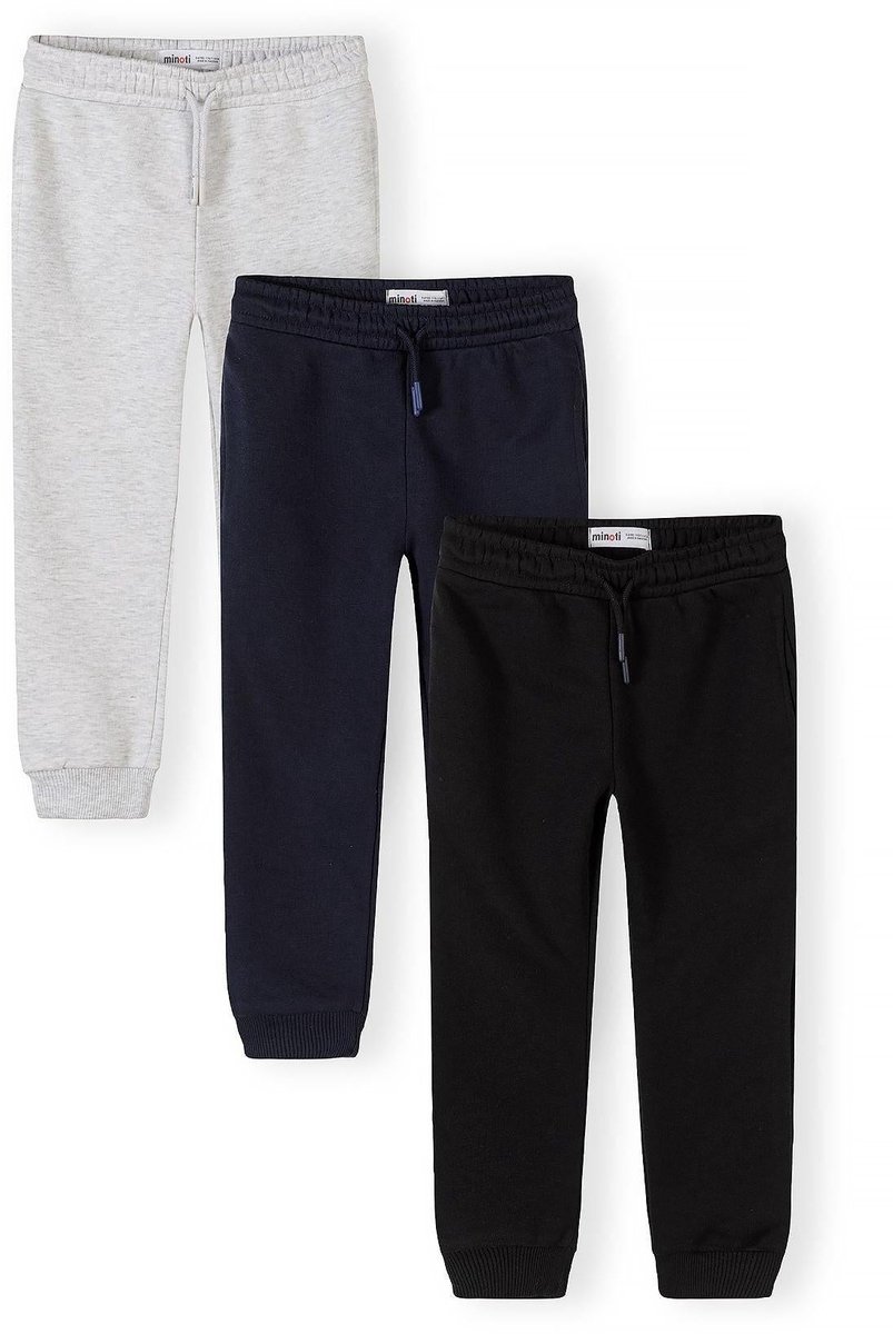 Minoti Joggingbroek Jongens 3-Pack - katoen - donkerblauw