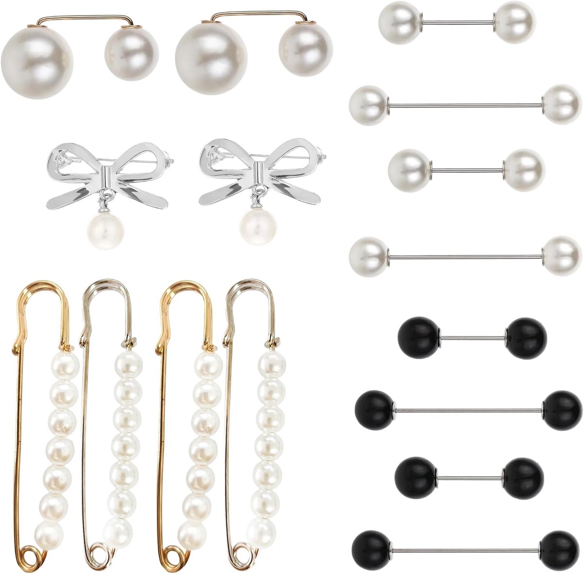 16 stuks brochenaalden, broche voor dames, set voor kleding, vintage en moderne designs, multifunctionele broche voor jurken, truien, rokken en broeken, herbruikbare broches voor dames