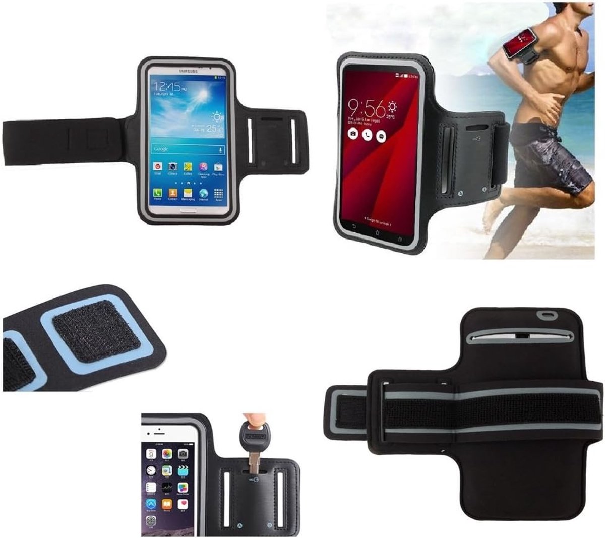 tas sportarmband beroepsuitrusting waterafstotend van neopreen premium voor Wiko Slide - zwart