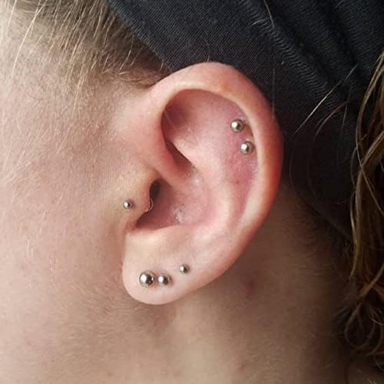 20 stuks Labret Stud Lip Bars 16G Tragus Helix Oorbel Stud Platte Rug Monroe Medusa Piercing 6/8/10/12 mm Beschikbaar — afbeelding 3
