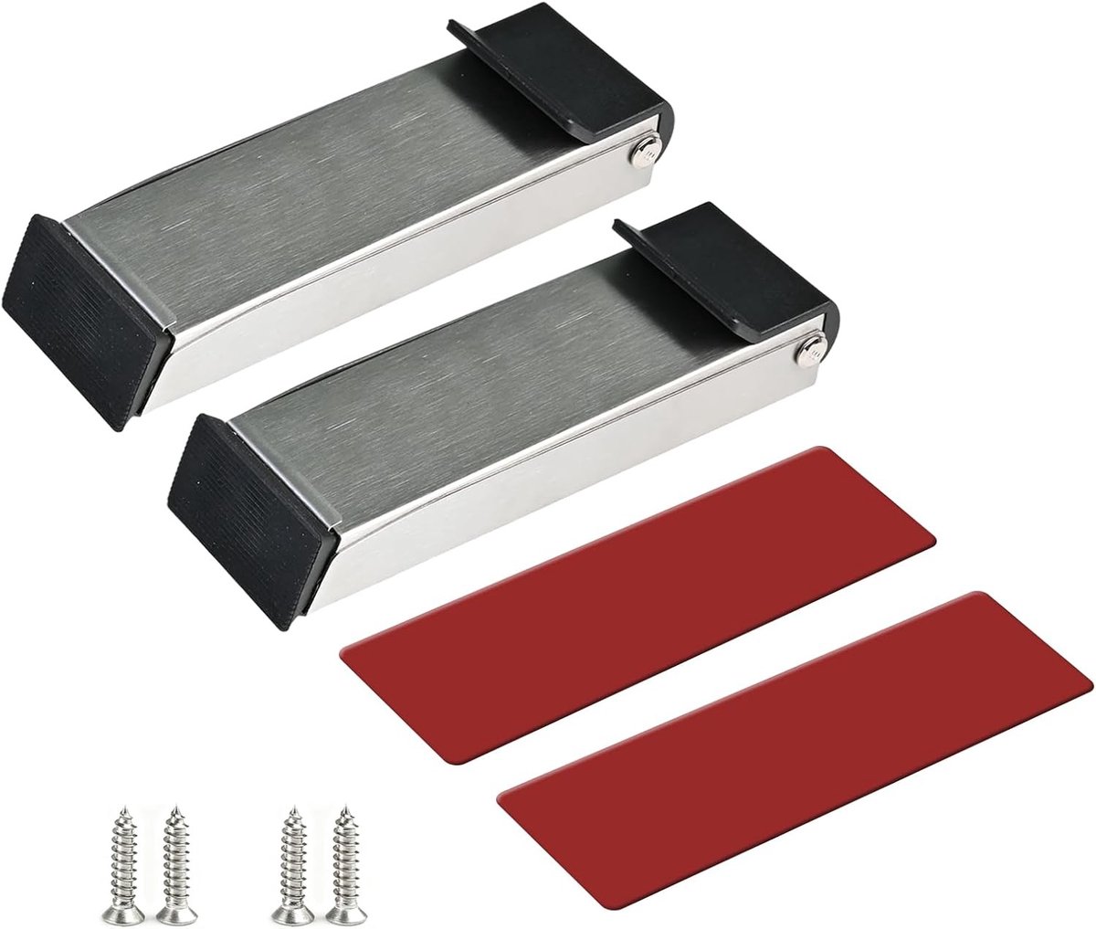 Deurstoppers zonder boren - Zwart - Voetbediening met Antislip Rubber - Voor Binnen en Buiten