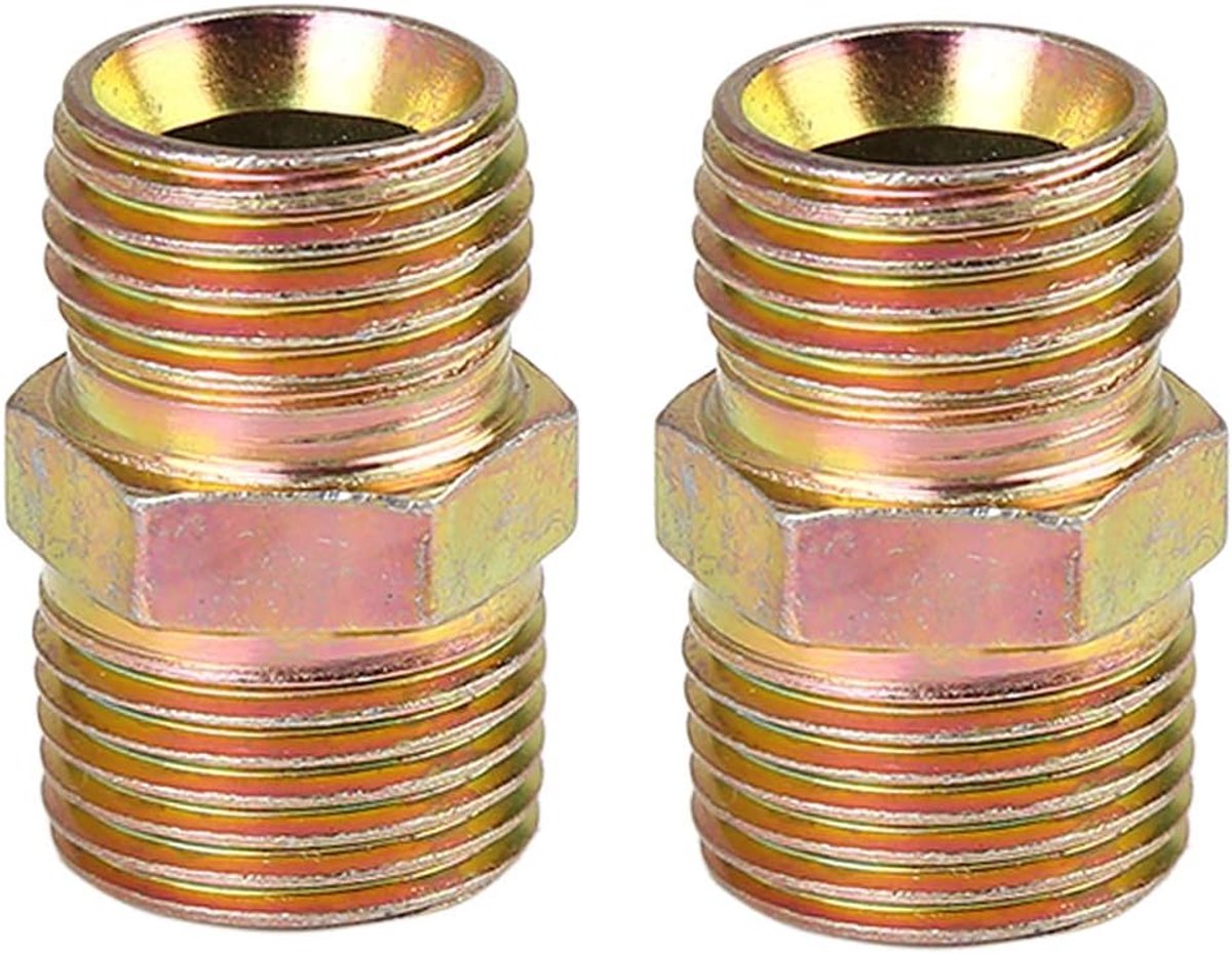 sourcing map 2 stuks. 3/8" NPT buis naar M16x1,5 mm rechte luchtslangaansluiting adapter