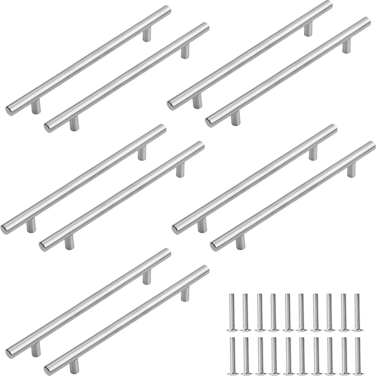 Meubelgrepen voor keuken, 128 mm, deurgreep, kast, keuken, nikkel, geborsteld, van roestvrij staal, voor meubels, keuken, badkamer, slaapkamer, kantoor (160 mm)
