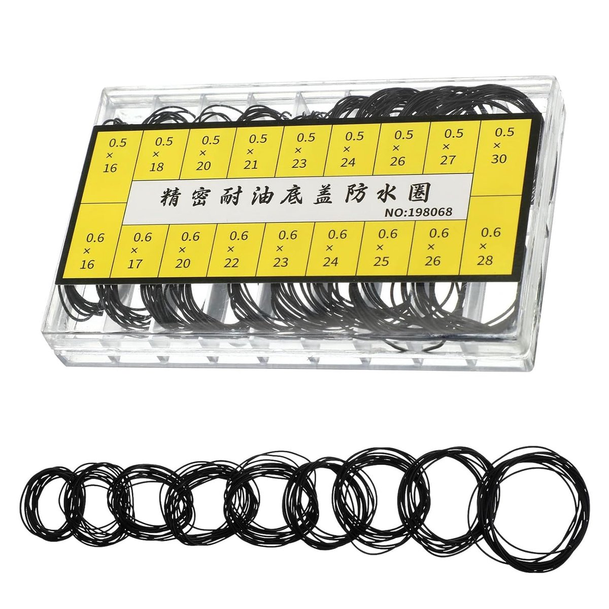 SinChic Horlogeafdichtingsset, 180 stuks horloge-afdichtingen, O-ringen, afdichtingen in 18 maten, 16-30 mm - ShopVlot