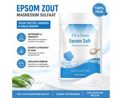 OceAura Beauty - Natuurlijk Badzout - Zuiver Magnesium Sulfate voor Voetbad & Handbad - Exfoliëren, Ontspannen & Huid Verzorging - Alle Huidtypes - 30g