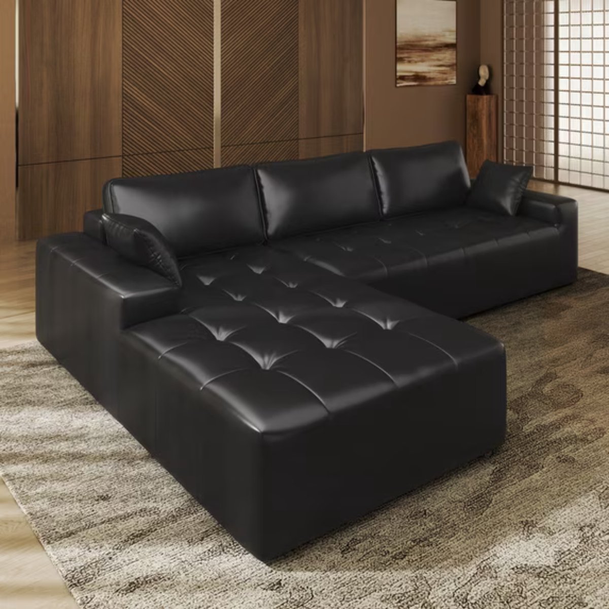 Hoekbank L-vorm - NoviHome CloudComfort - 267x170 cm - Zwart - Novihome