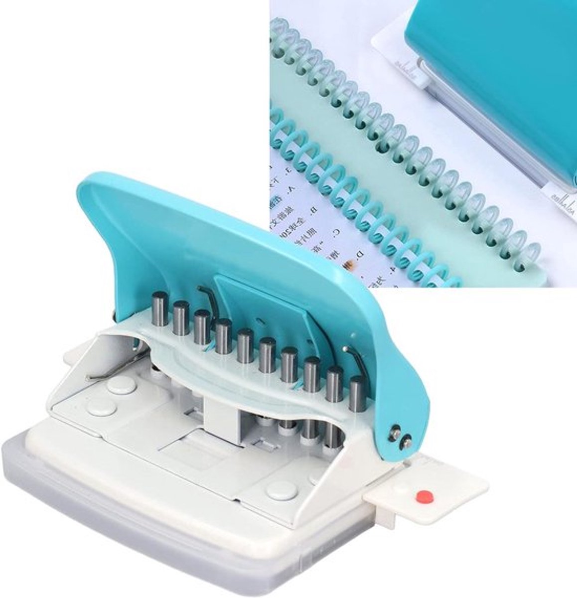Handheld papierbindmachine voor A4 A5 A6 A7 - Ronde spiraalbinder - Geschikt voor 10 vellen.