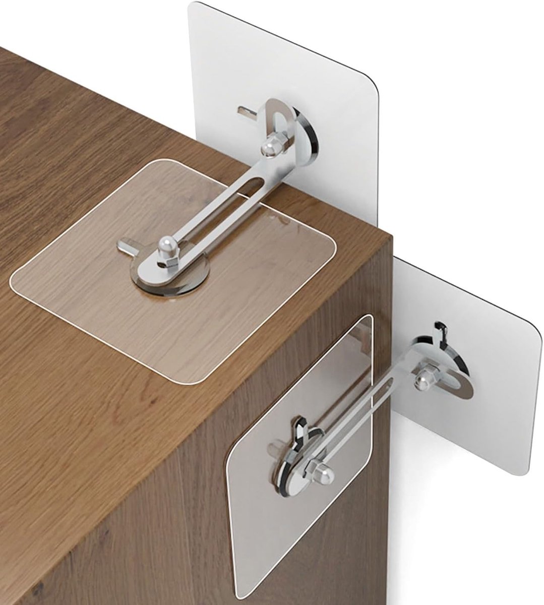 SnelShoppen - 6 Stuks Zelfklevende Meubel Wandankers 2.75 inch - Grote Wandbevestigingen voor Kasten en Boekenkasten - Veiligheidsriemen voor Kinderen